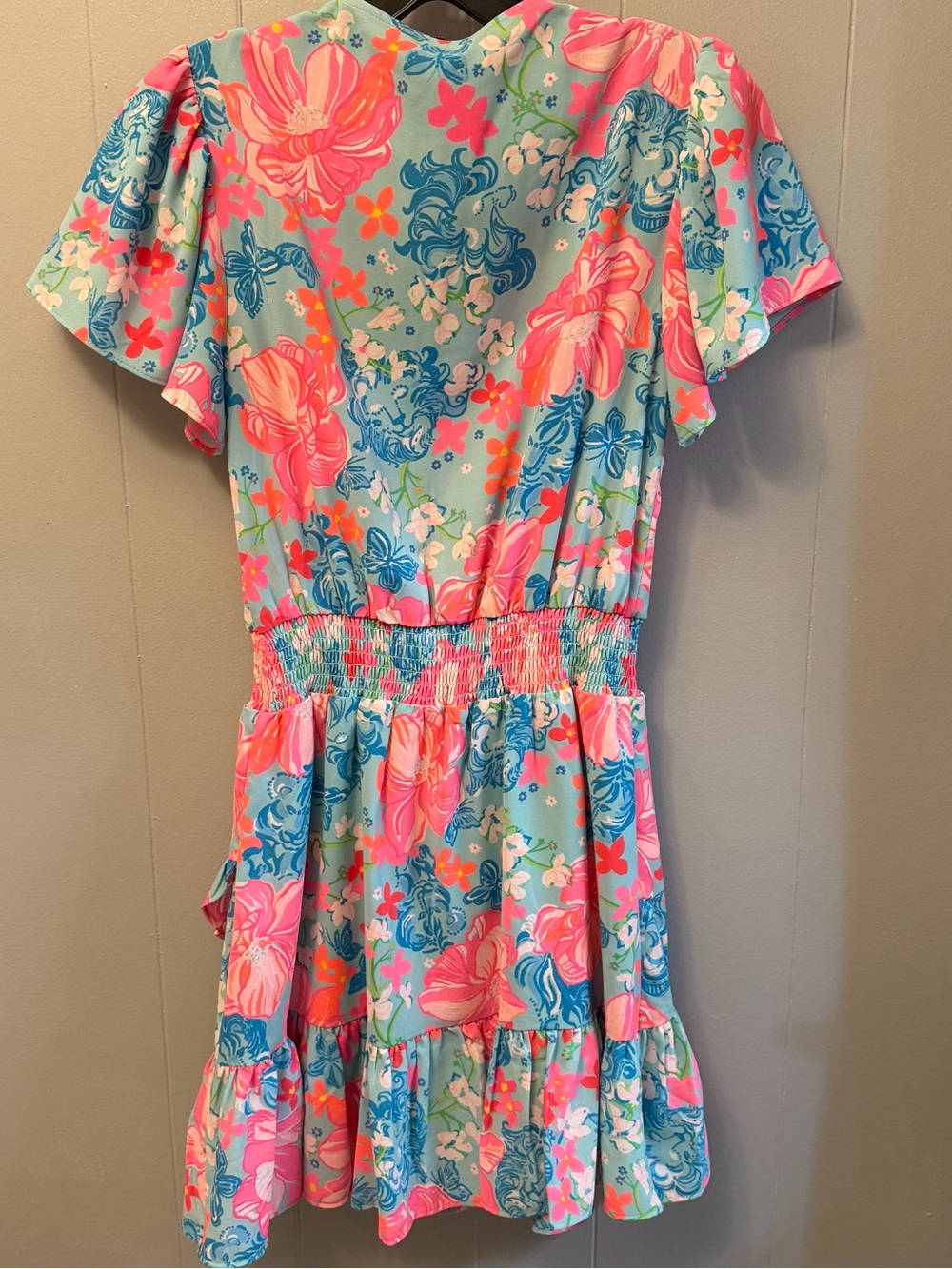 Lilly Pulitzer Pink & Aqua Floral Mini Dress - Picture 3 of 3